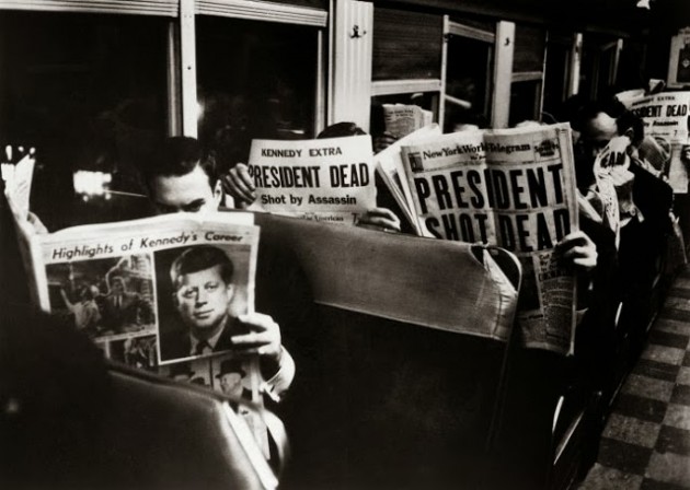 New York commuters reading of President Kennedy’s assassination - November 1963